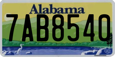 AL license plate 7AB8540