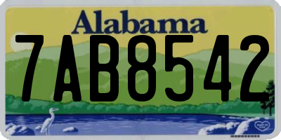 AL license plate 7AB8542