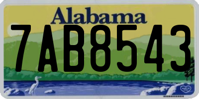 AL license plate 7AB8543