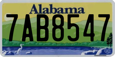 AL license plate 7AB8547