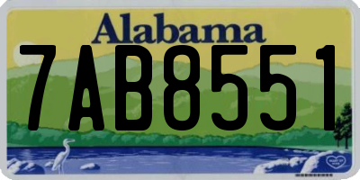 AL license plate 7AB8551