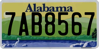 AL license plate 7AB8567