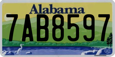 AL license plate 7AB8597