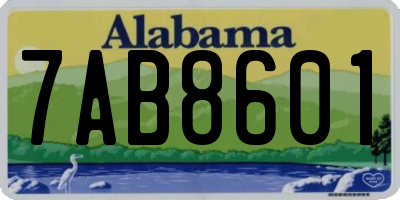 AL license plate 7AB8601
