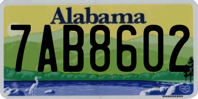 AL license plate 7AB8602