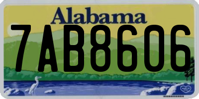 AL license plate 7AB8606