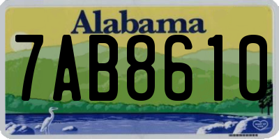 AL license plate 7AB8610
