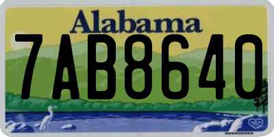 AL license plate 7AB8640