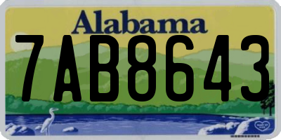 AL license plate 7AB8643