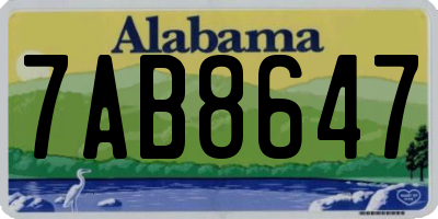 AL license plate 7AB8647
