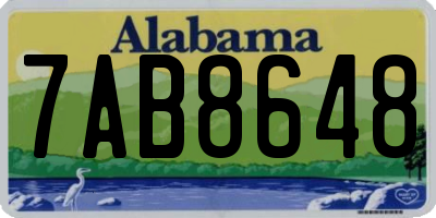 AL license plate 7AB8648