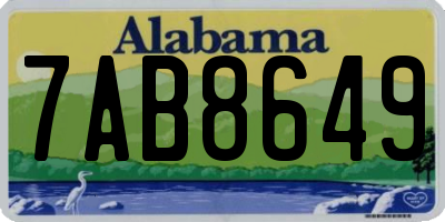 AL license plate 7AB8649