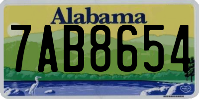 AL license plate 7AB8654