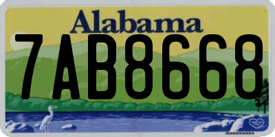 AL license plate 7AB8668