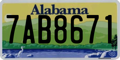 AL license plate 7AB8671