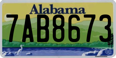 AL license plate 7AB8673