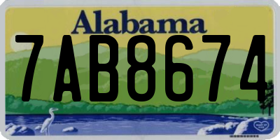 AL license plate 7AB8674