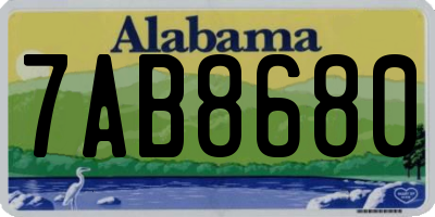 AL license plate 7AB8680