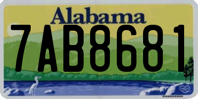AL license plate 7AB8681