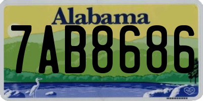 AL license plate 7AB8686