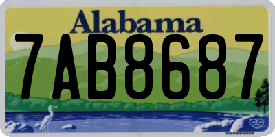 AL license plate 7AB8687