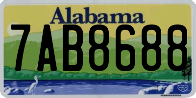AL license plate 7AB8688
