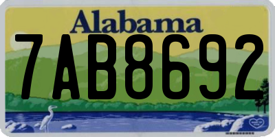 AL license plate 7AB8692
