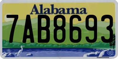 AL license plate 7AB8693