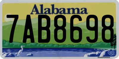 AL license plate 7AB8698