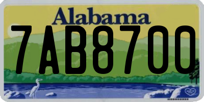AL license plate 7AB8700