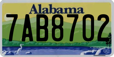 AL license plate 7AB8702