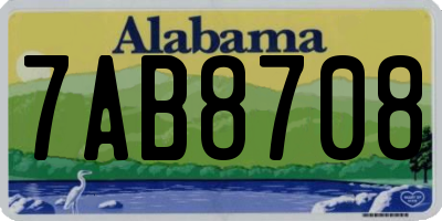 AL license plate 7AB8708