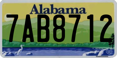 AL license plate 7AB8712
