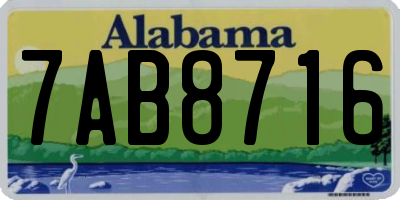 AL license plate 7AB8716