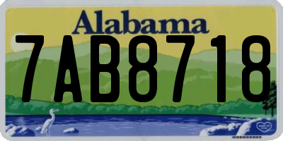 AL license plate 7AB8718