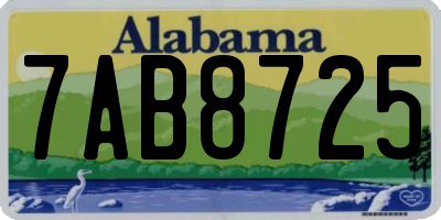 AL license plate 7AB8725