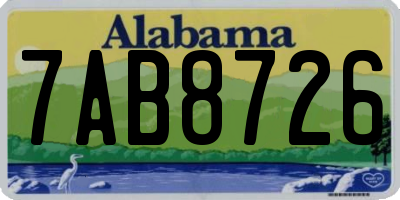 AL license plate 7AB8726