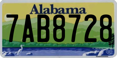 AL license plate 7AB8728