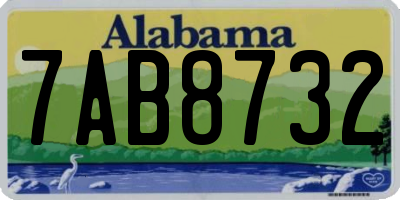 AL license plate 7AB8732