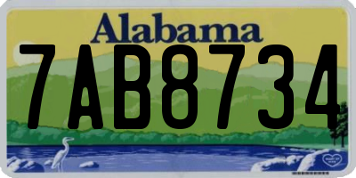 AL license plate 7AB8734