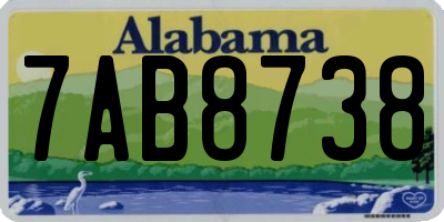 AL license plate 7AB8738