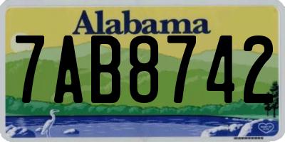 AL license plate 7AB8742