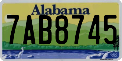 AL license plate 7AB8745