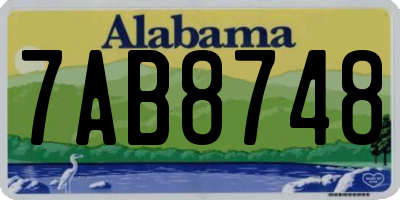 AL license plate 7AB8748