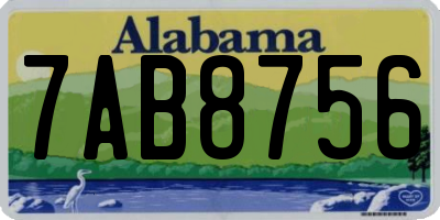 AL license plate 7AB8756