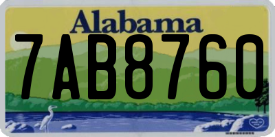 AL license plate 7AB8760