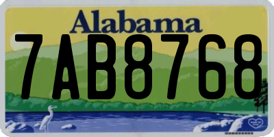 AL license plate 7AB8768