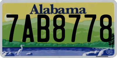 AL license plate 7AB8778