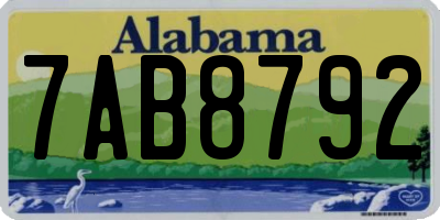AL license plate 7AB8792