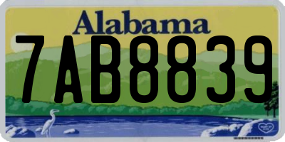 AL license plate 7AB8839